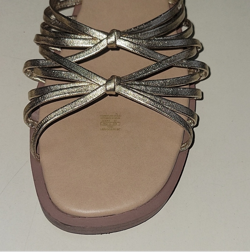 ZARA GOLD Strappy Knot Sandals Size 7.5 - Picture 5 of 15